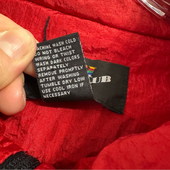 1721 Sportclub Black Striped Full Zip Windbreaker Jacket Mens Size XL Vintage 90 - Picture 5 of 9